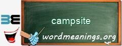 WordMeaning blackboard for campsite